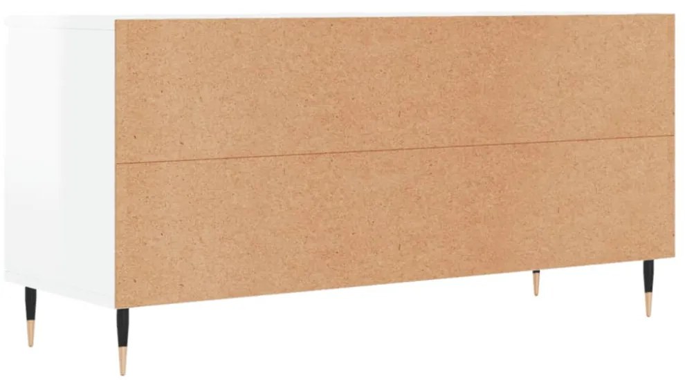 fehér magasfényű szerelt fa TV-szekrény 104x35x50 cm