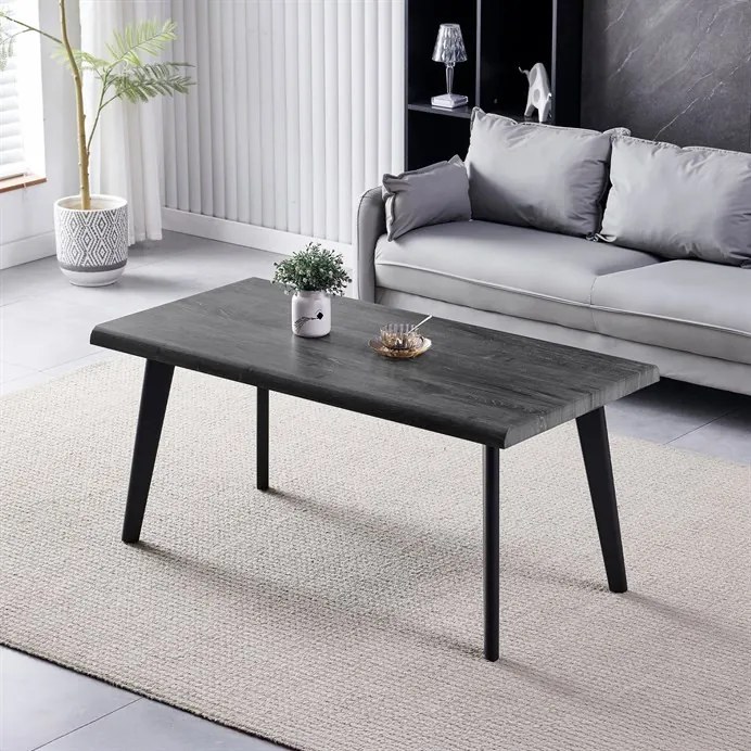 Dohányzóasztal 120 × 60 × 55 cm MDF szürke tölgy CT-F4412 GREY