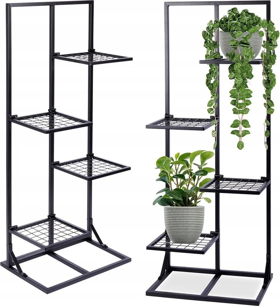 Virágágyás Fém 4 szintes emeletes virágtartó állvány növények virágok