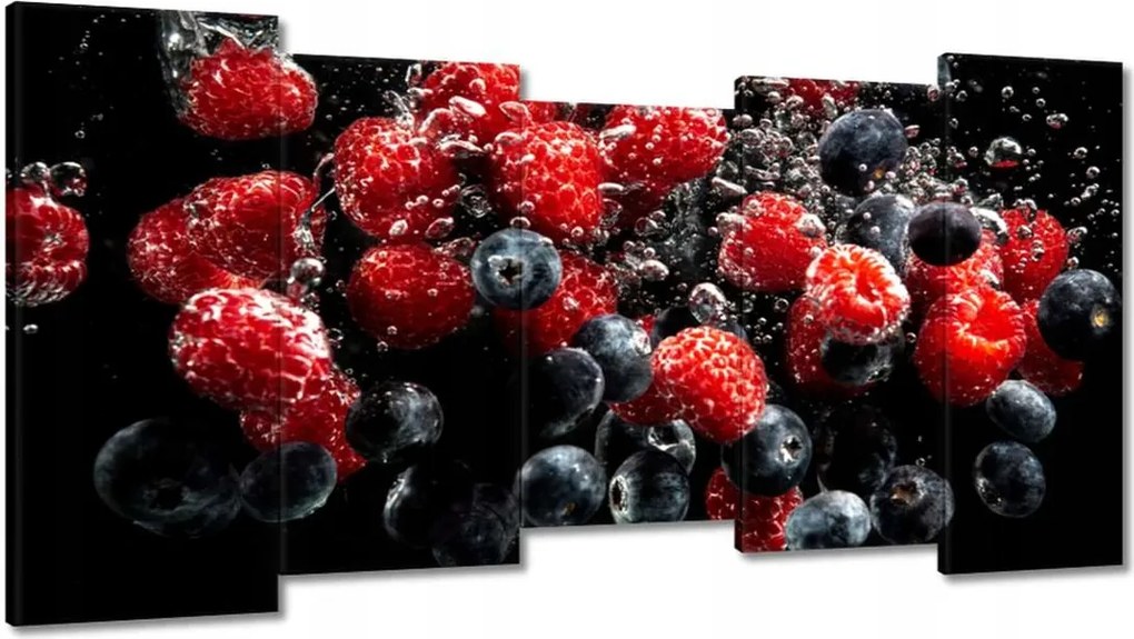 Vászonkép 150x80 Áfonya és málna víz