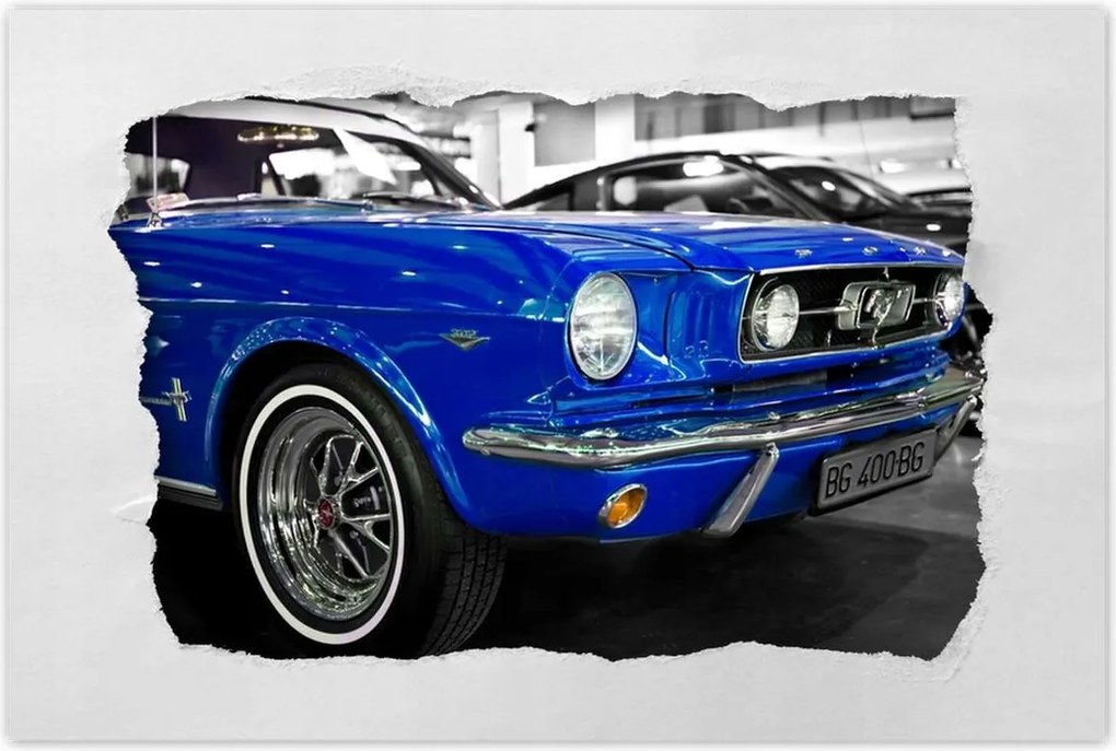 Poszter 60x40 Kék Ford Mustang