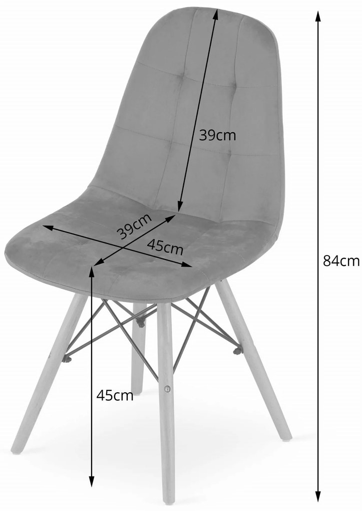 AKCIÓ Szürke bársony étkezőszék DUMO II. minőség