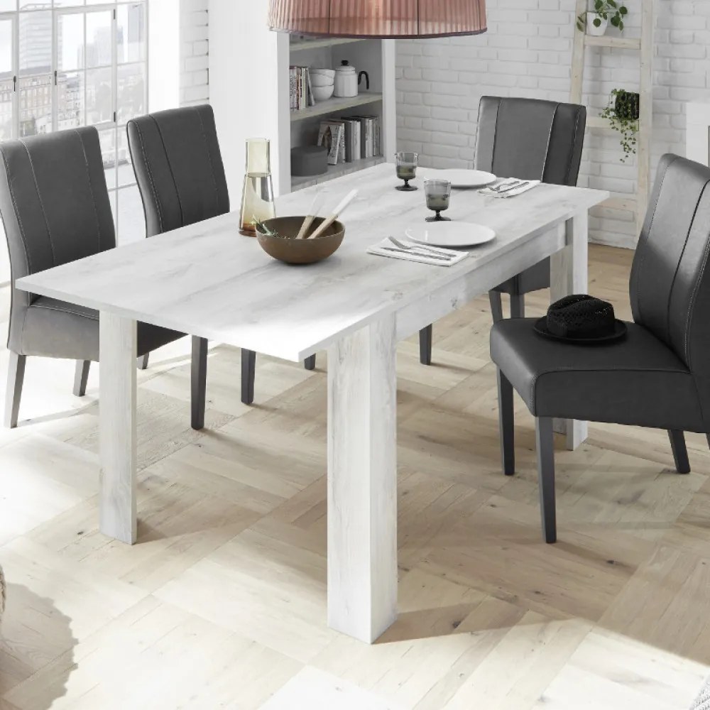 BASIC Fehérített fenyő Bővíthető Étkezőasztal 135-185cm
