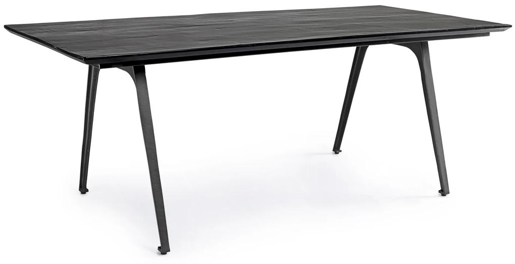 CODRIN fekete magasfényű étkezőasztal 200x90