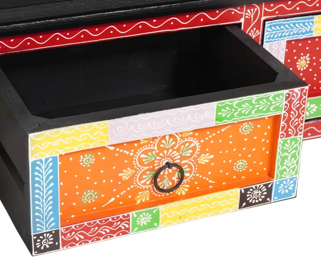 Fali TV szekrény 100x30x24 cm Szilárd Fa Durva Mangó