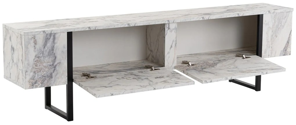 TV szekrény Serenity - Fressia Marble, Fekete