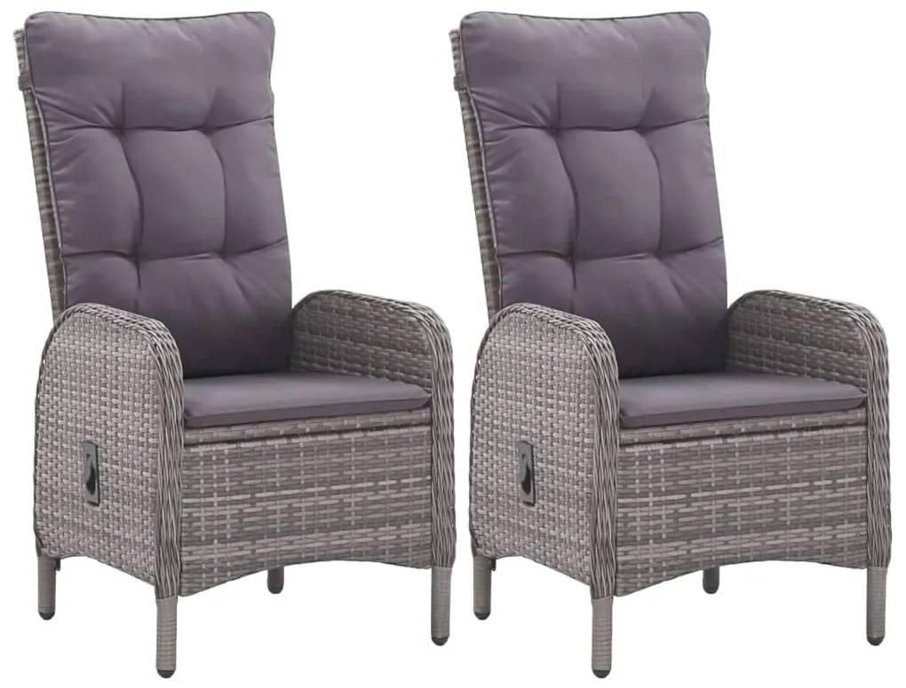 vidaXL 3 részes szürke kerti étkezőszett