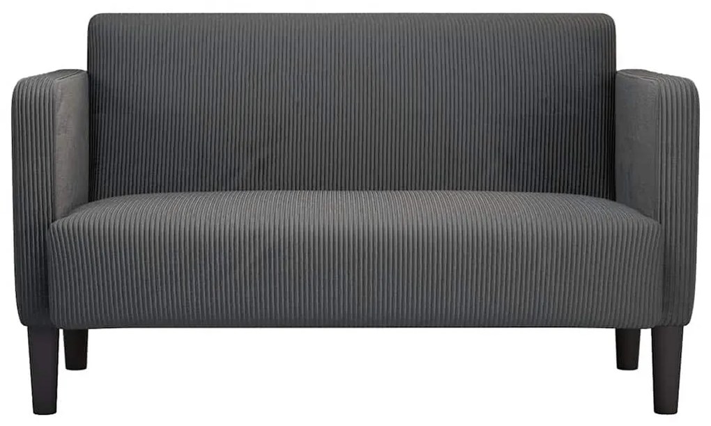 sötétszürke kordbársony szövet loveseat kanapé 109 cm