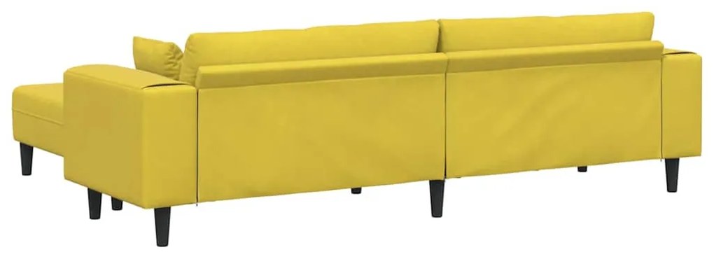 Bársony Kanapé párnával 3 pcs Sárga 208 cm Bársony