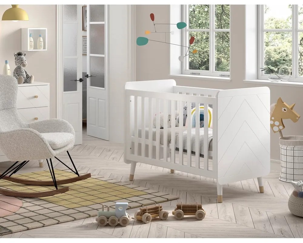 Fehér borovi fenyő babaágy 60x120 cm BILLY – Vipack