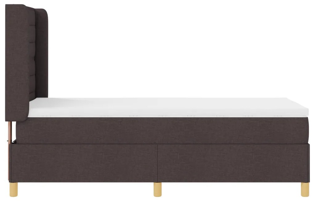 Boxspring Ágy Matrac és LED Sötétbarna 80x200 cm Szövet