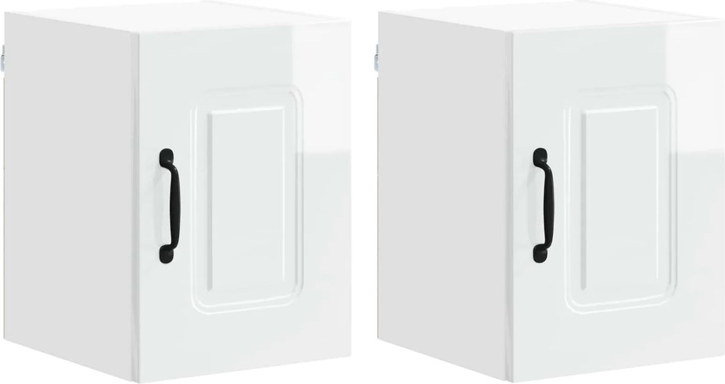 vidaXL Konyhaszekrény Kalmar 2 pcs Magas Fényű Fehér 30 x 31 x 40 cm