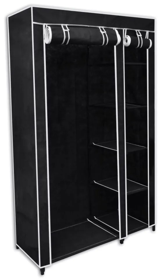 fekete összecsukható ruhásszekrény 110 x 45 x 175 cm