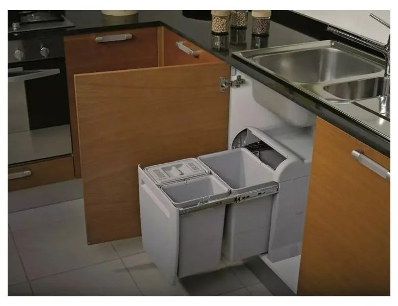 Műanyag szemetes szelektív hulladékhoz/beépíthető 30 l City - Elletipi