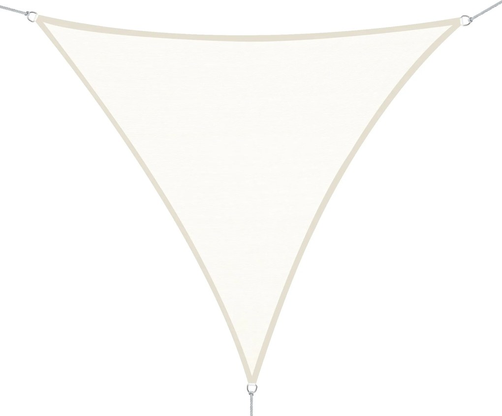 Outsunny Krém színű Vitorla Napernyő Háromszög Pamut Anyag Kert, Strand, Kemping Árnyékoló Vitorla (változatos színekben és méretekben), 6x6x6 méteres