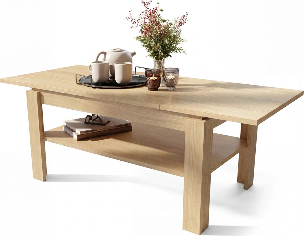 Mazzoni ASTI-R Oasis Tölgy - MODERN DOHÁNYZÓASZTAL BŐVÍTHETŐ ASZTALLAPPAL