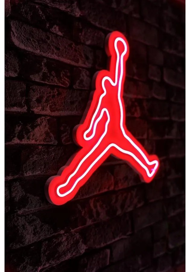 Műanyag LED-es fali dekoráció, Basketball - Red