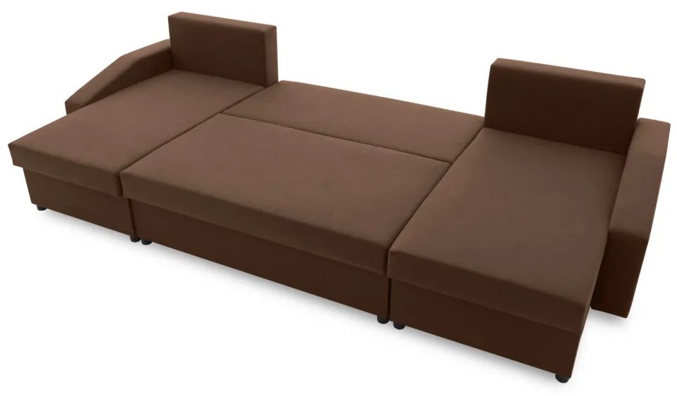 Sparta Plus sarokkanapé, szövet anyag, univerzális oldal, barna