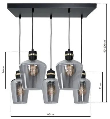 Csillár  RICHMOND 5xE27 / 60W / 230V