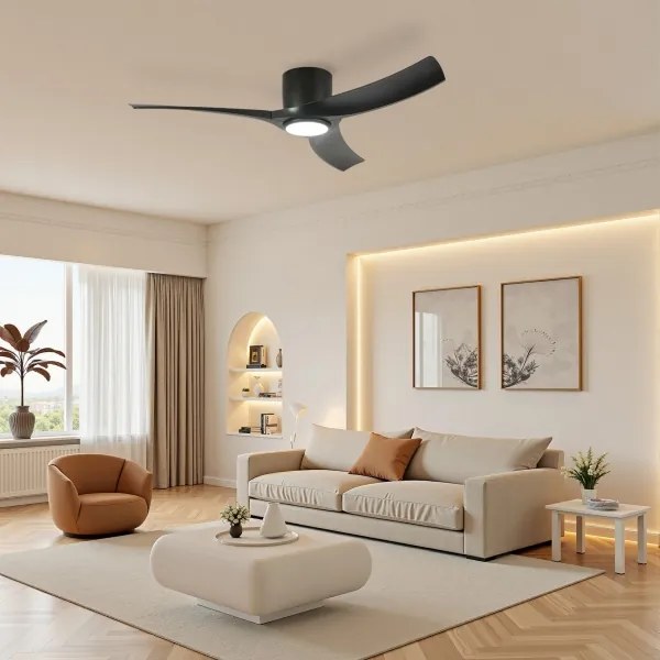 ZEVENTI - ORBITO LED mennyezeti ventilátor LED/24W/230V Wi-Fi Tuya fekete + távirányító