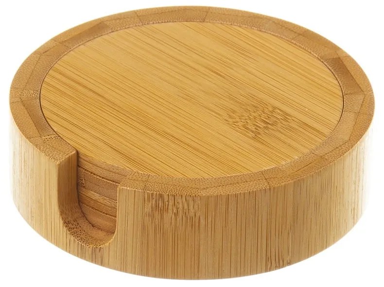 Barna bambusz poháralátét szett állvánnyal 4 db-os – Casa Selección