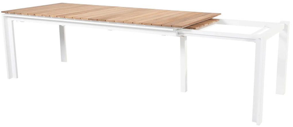 Optimum Teak hosszabítható fehér étkezőasztal 220-340 cm