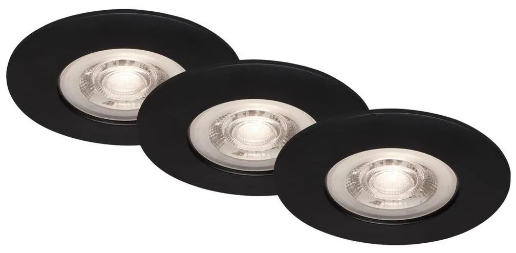 Briloner Briloner - KÉSZLET 3x LED Fürdőszobai beépíthető lámpa LED/4,9W/230V IP44 fekete BL1300