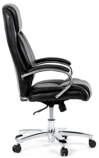 Fekete ökobőr irodai szék hintamechanikával. KA-F1385 BK