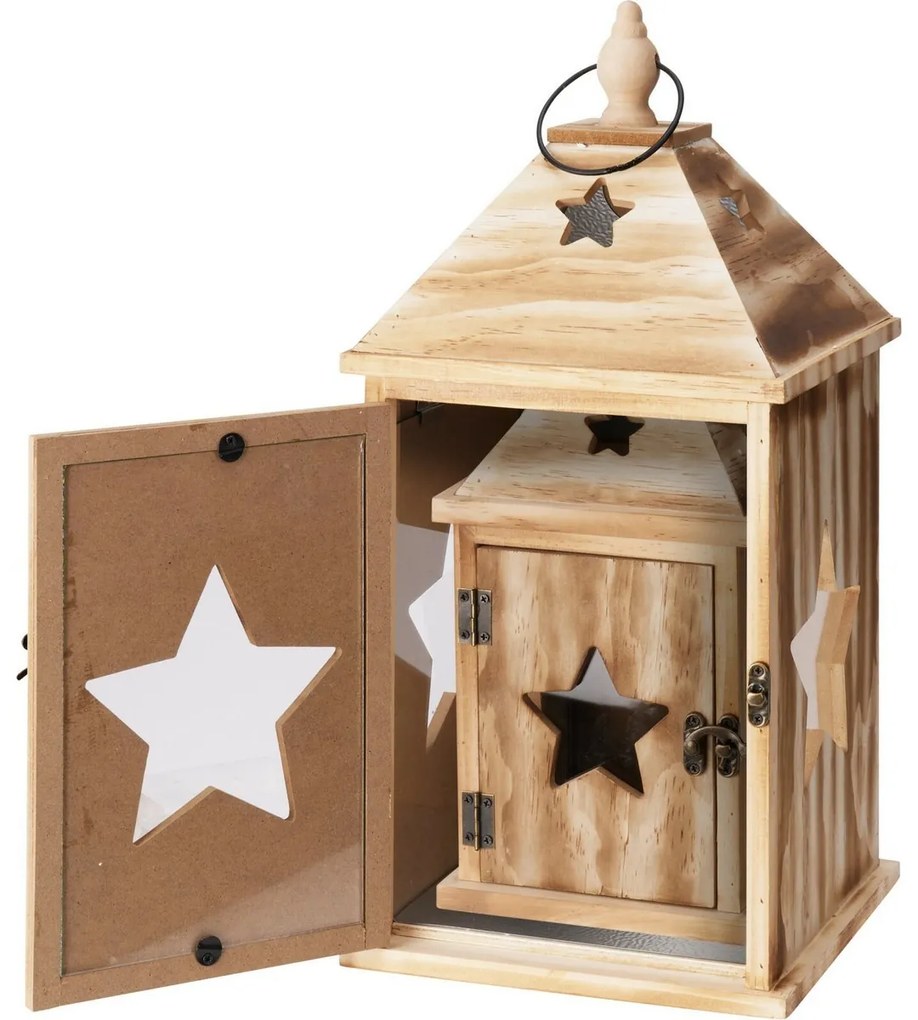 Fából készült lámpás szett Csillag, 2 db