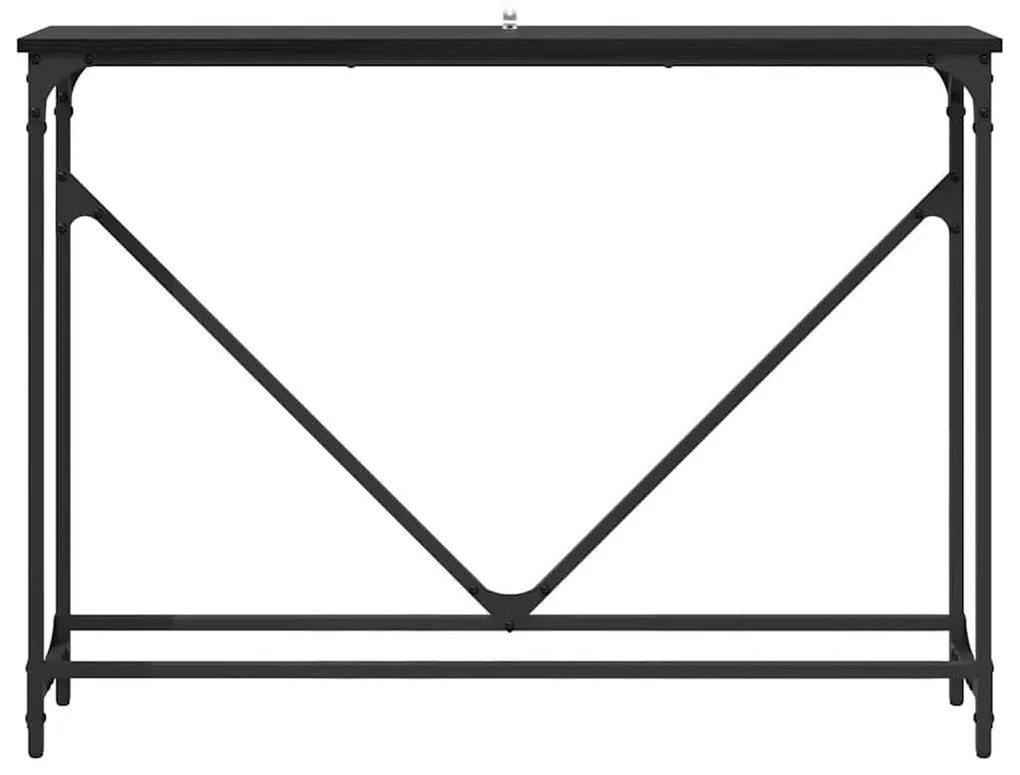 Konzolasztal Musta tammi 102 x 22,5 x 75 cm Faanyag