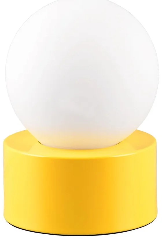 Sárga asztali lámpa üveg búrával (magasság 17 cm) Countess – Reality