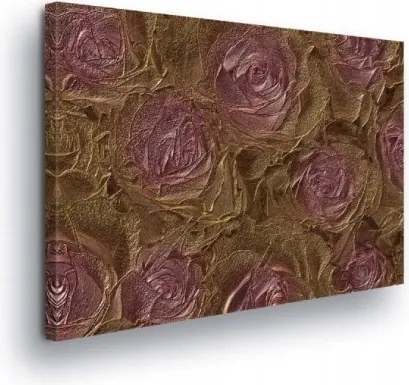 Vászonkép 80x60 Textúra textúra rózsa virágok meleg gazdag arany barna