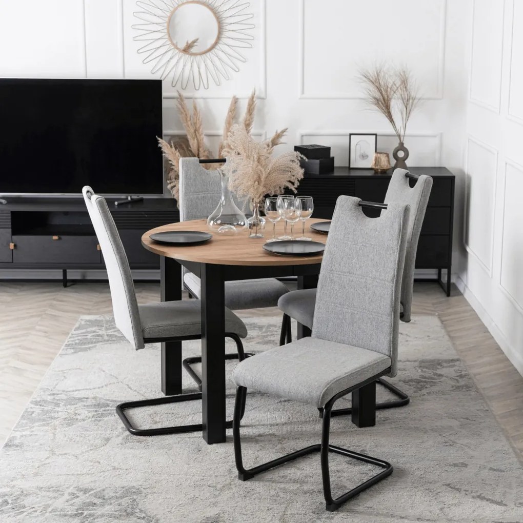 Szánkótalpas Étkezőszék Szürke/Fekete Színben. LOPEZ