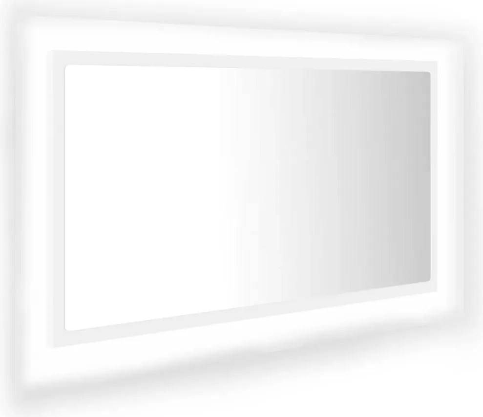 vidaXL fehér akril LED-es fürdőszobai tükör 80 x 8,5 x 37 cm