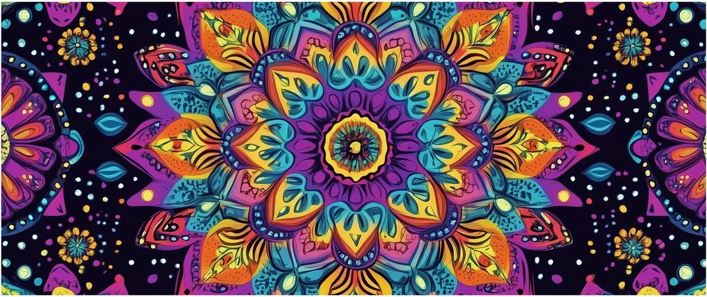 Kép - Kaleidoszkópos mandala (120x50 cm)