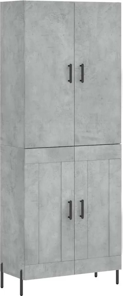 vidaXL betonszürke szerelt fa magasszekrény 69,5 x 34 x 180 cm