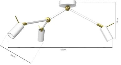 Spotlámpa IRIS 3xGU10/MR11/40W/230V fehér/arany