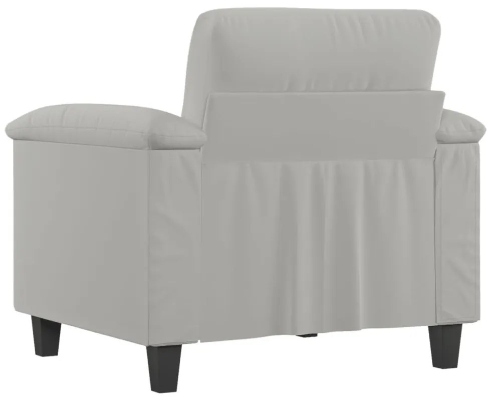 világosszürke mikroszálas szövet kanapéfotel 60 cm