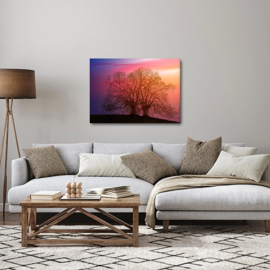 Vászonkép - Fák a ködben (70x50 cm)