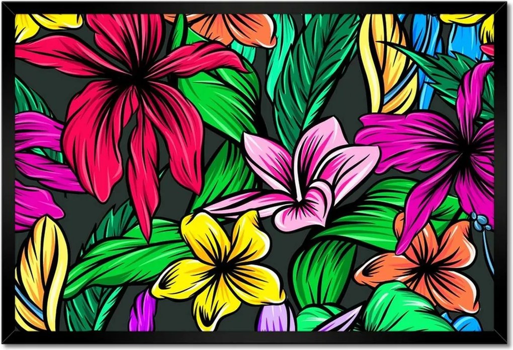 Poszter keretben 60x40 Trópusi levél Hibiszkusz