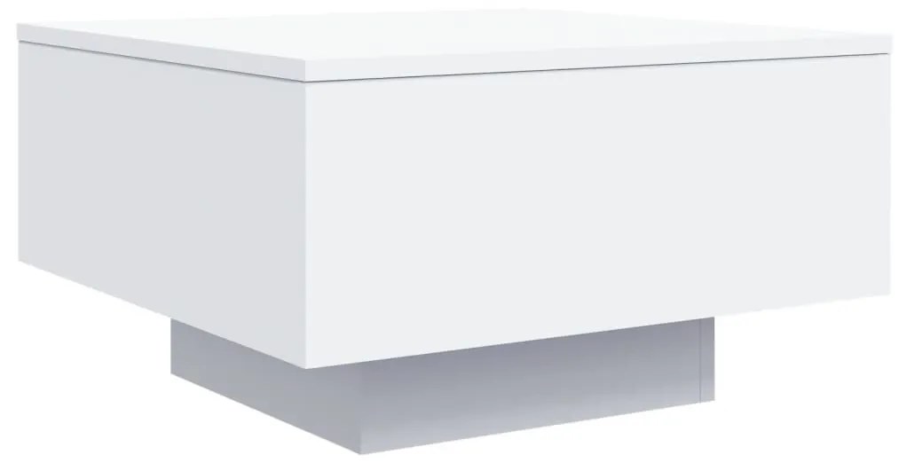 fehér dohányzóasztal LED-lámpákkal 55 x 55 x 31 cm
