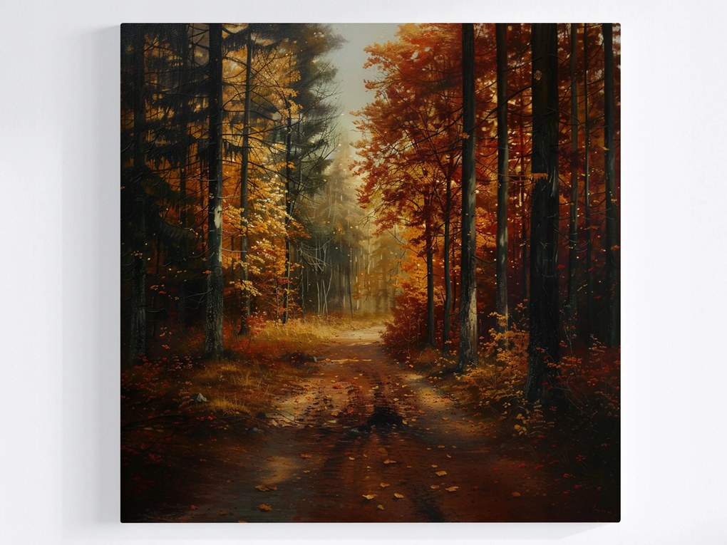 Poszter Természet Erdő Fák Ősz Út Ösvény 40x40