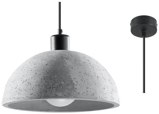 SOLLUX SL-0847 APABLITO Egyágú Függesztett Lámpa Beton E27 IP20