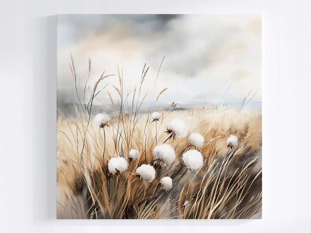 Vászonkép Canvas Természet Rét Fű Virágok Pamut 40x40