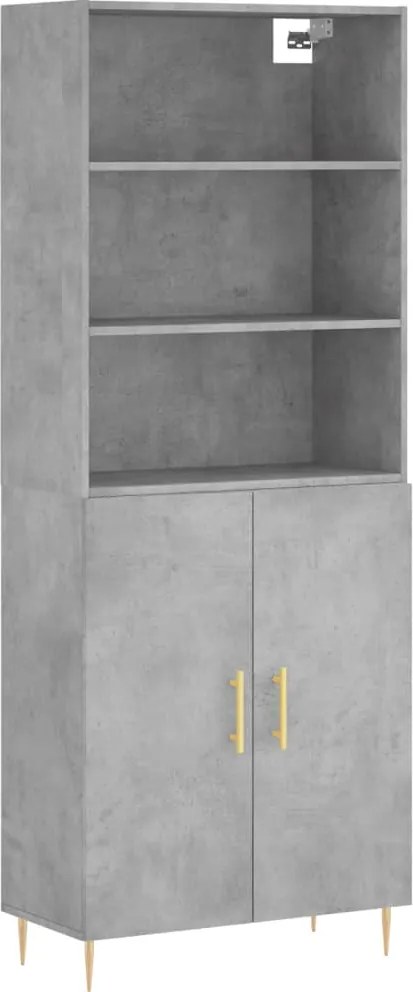 vidaXL betonszürke szerelt fa magasszekrény 69,5 x 34 x 180 cm