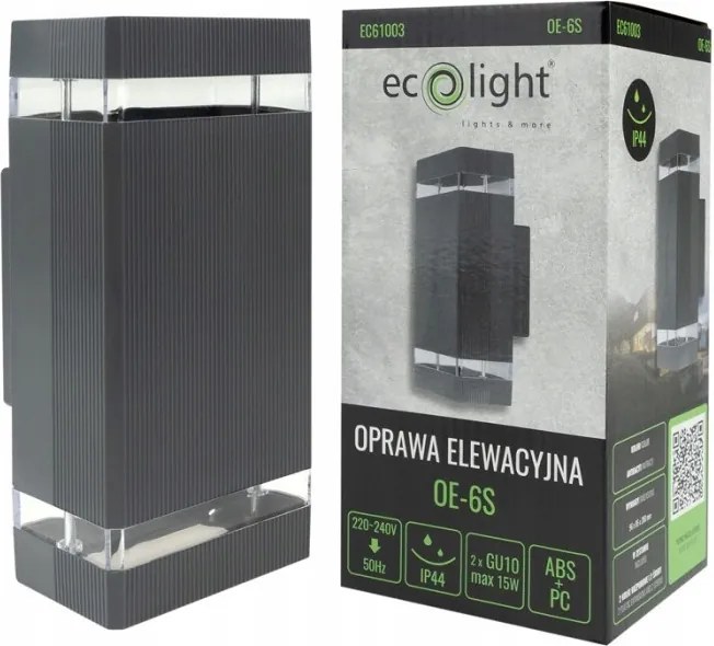 Lámpatest Homlokzati kerti fali lámpa kétirányú 2xGU10 IP44 Antracit