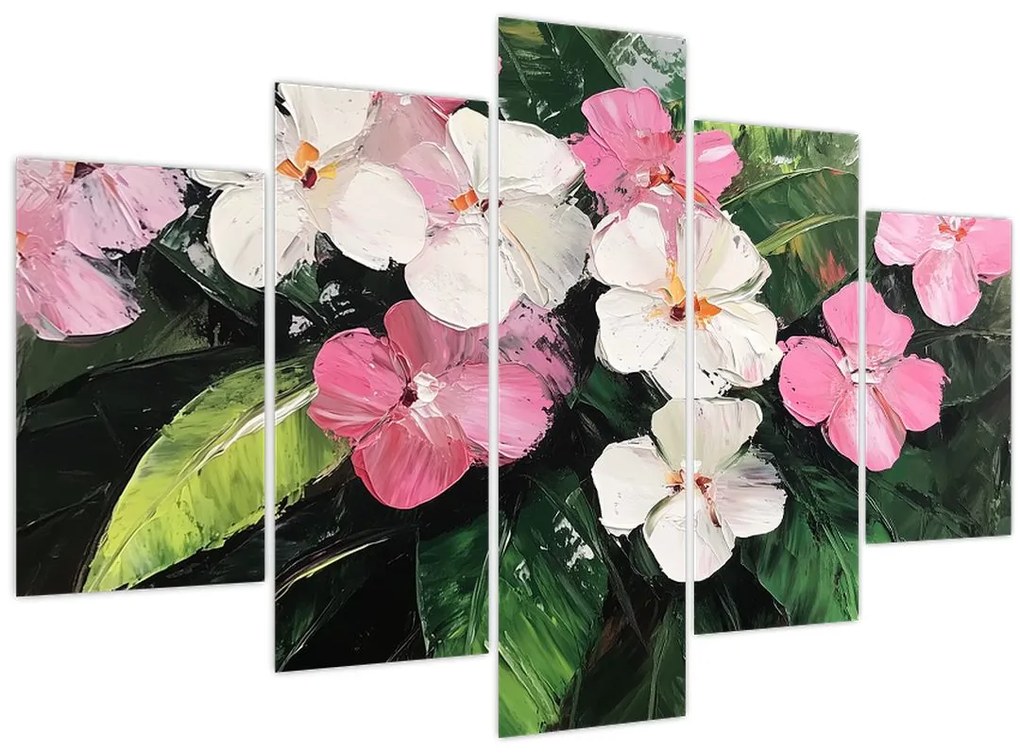 Kép - Rózsaszín és fehér virágok (150x105 cm)