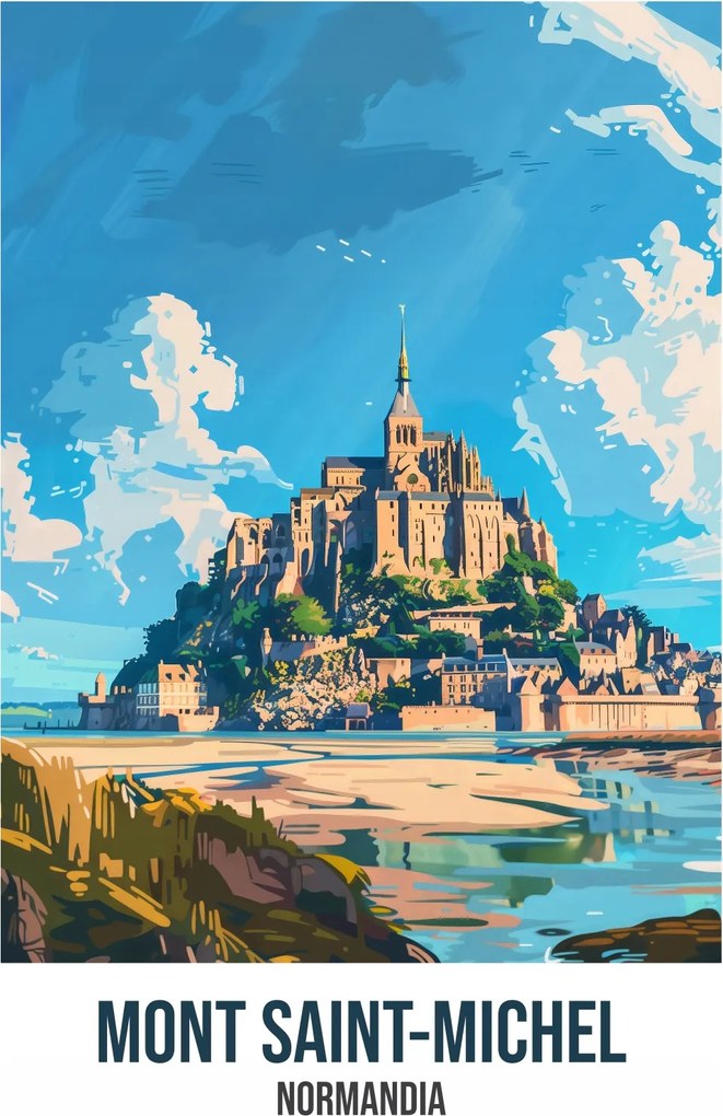 Poszter 39,5x55cm Mont Saint-Michel