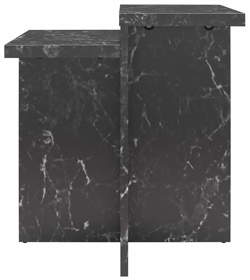 Fekete dohányzóasztal márvány dekorral 56x56 cm Brielle – CosmoLiving by Cosmopolitan