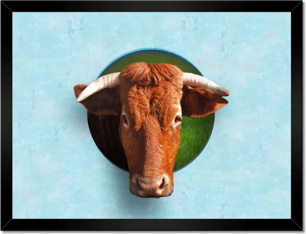 Poszter keretben 40x30 Szarvas tekintet Kék